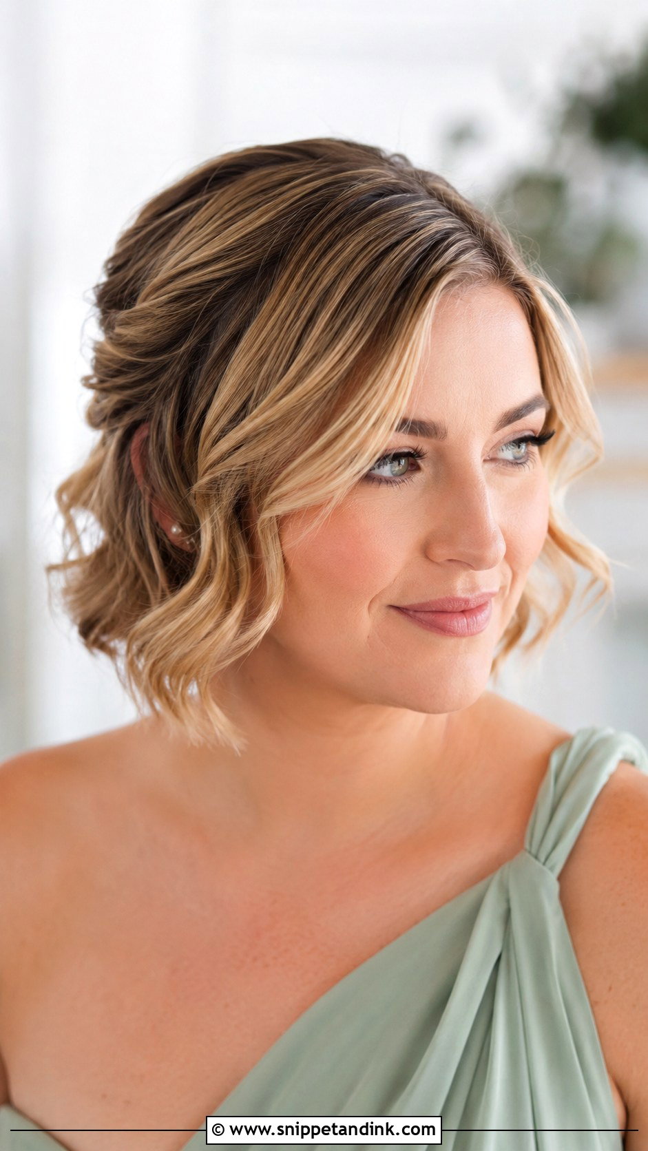 Short Wavy Bob Bridesmaid Hairstyle - Snippet and Ink - 20 Short Hairstyles for Wedding Bridesmaid