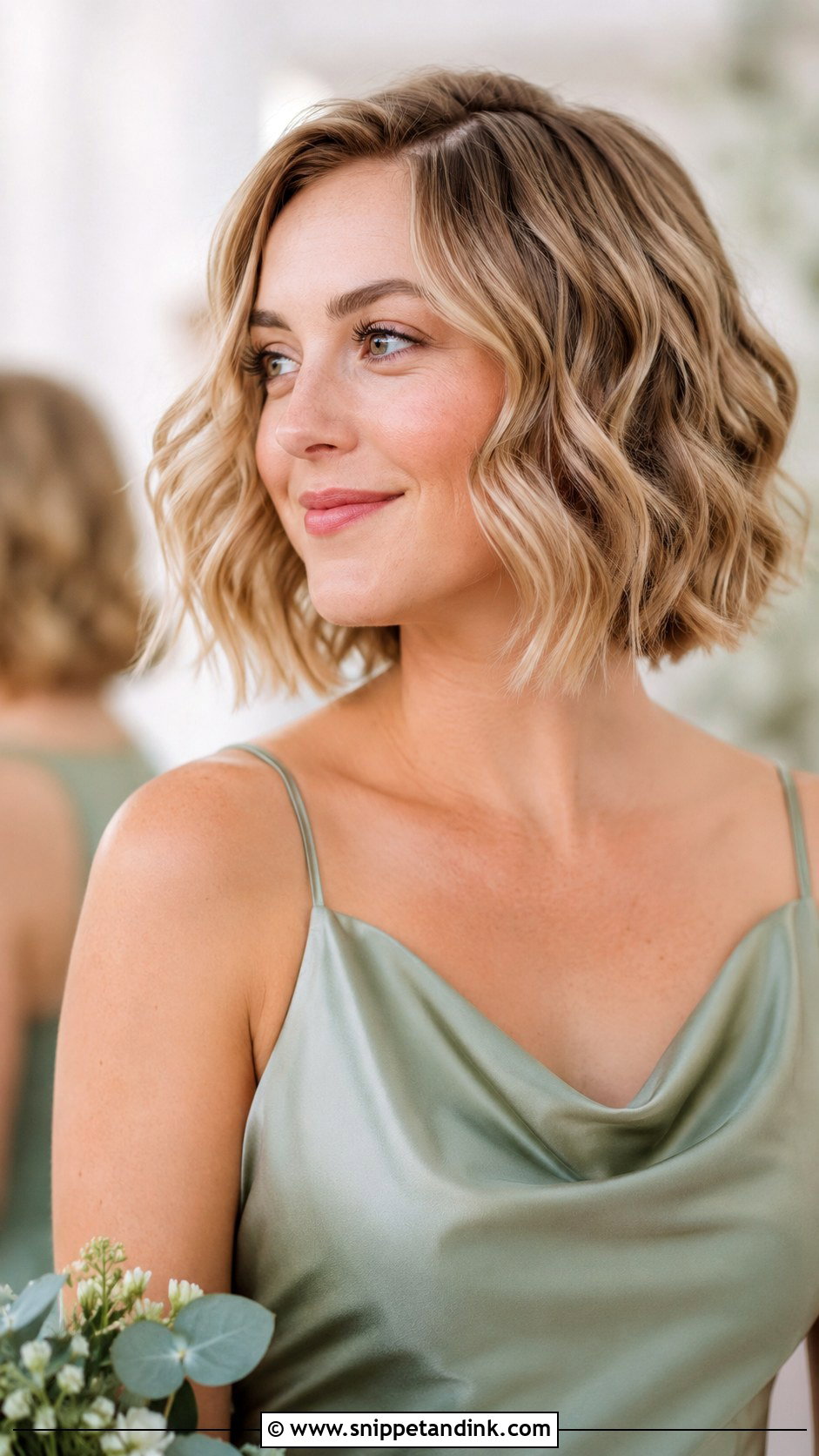 Short Wavy Bob Bridesmaid Hairstyle - Snippet and Ink - 20 Bridesmaid Hairstyle Shorthair Ideas
