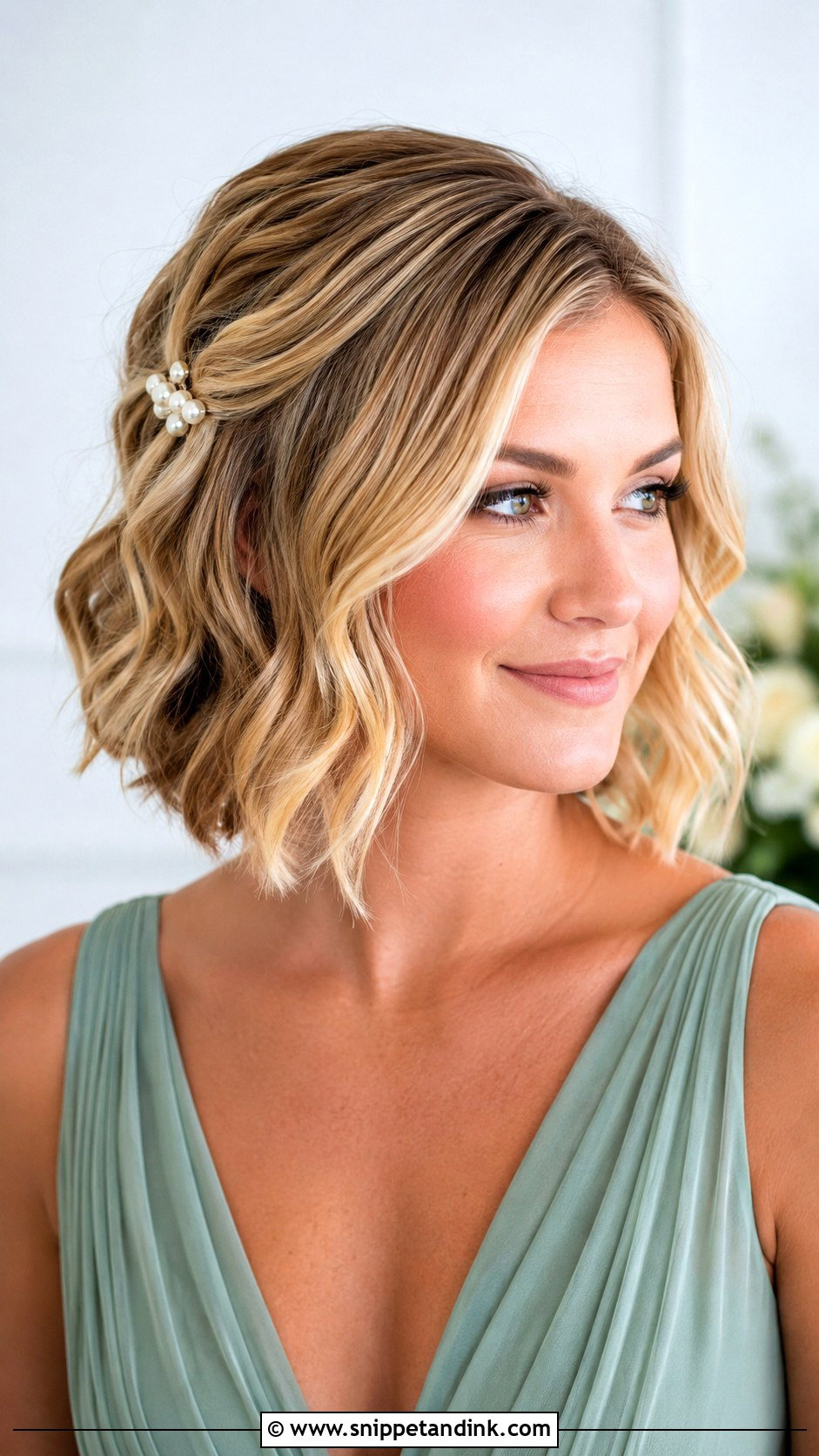 Short Wavy Bob For Bridesmaids - Snippet and Ink - 20 Short Wedding Hairstyles for Bridesmaids
