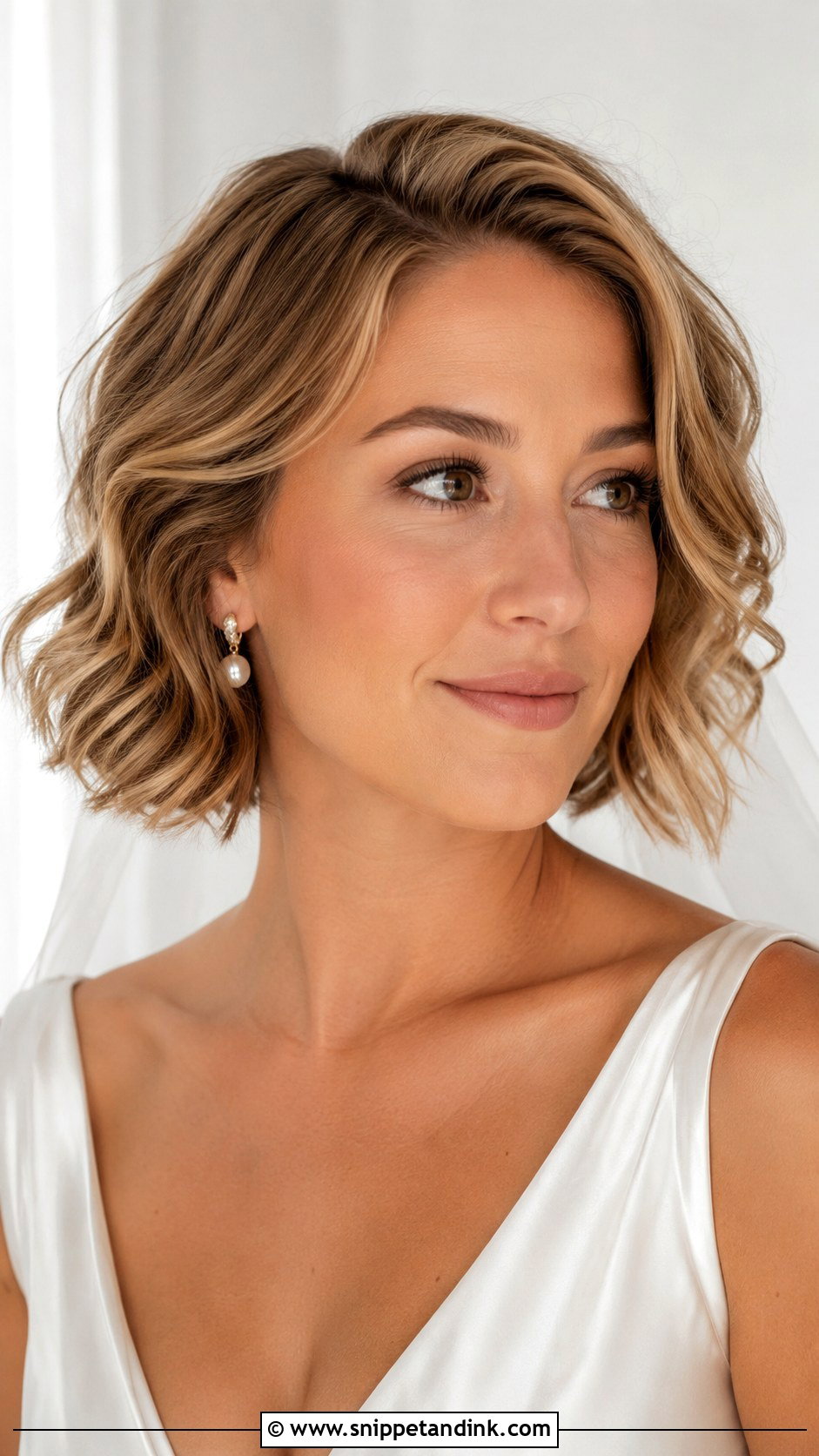 Short Wavy Bob Wedding Hair - Snippet and Ink - 15 Hairstyles for Short Hair for a Wedding