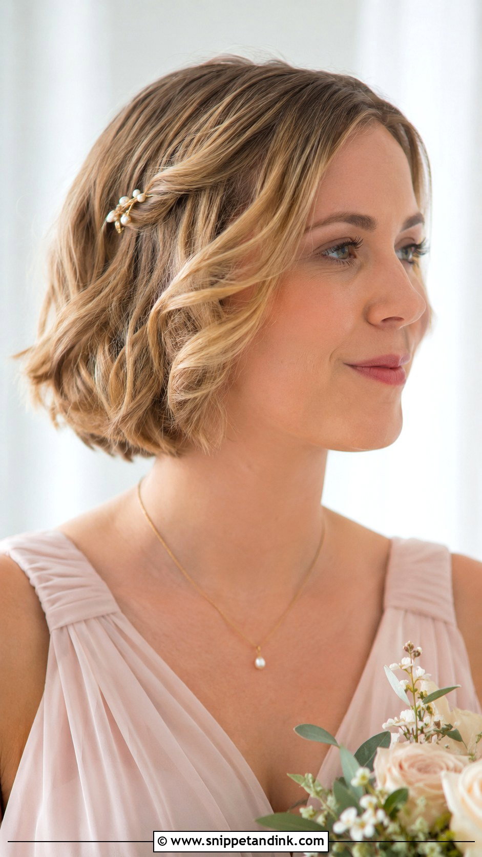 Short Wavy Bob Wedding Hairstyle - Snippet and Ink - 20 Short Hair Wedding Hairstyles Bridesmaid