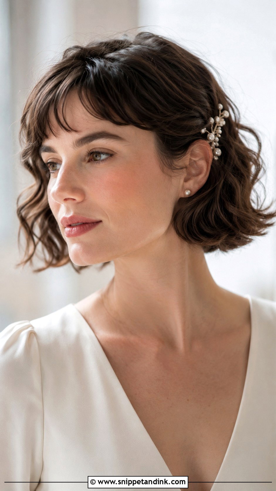 Short Wavy French Bob Wedding Hair - Snippet and Ink - 15 Short Wavy Hairstyles for Wedding