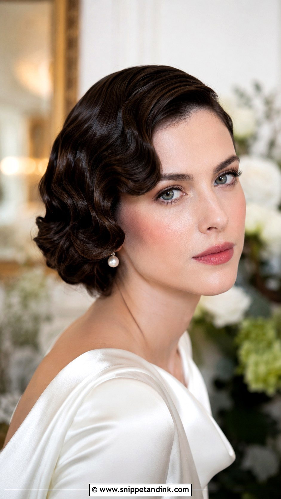 Short Wavy Hair With Finger Waves - Snippet and Ink - 15 Short Wavy Hair Wedding Ideas
