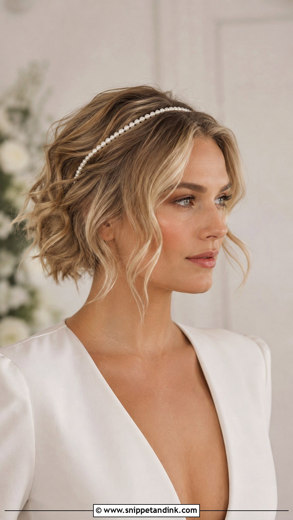 Short Wavy Hair With Headband Wedding Hair - Snippet and Ink - 15 Short Wavy Hairstyles for Wedding