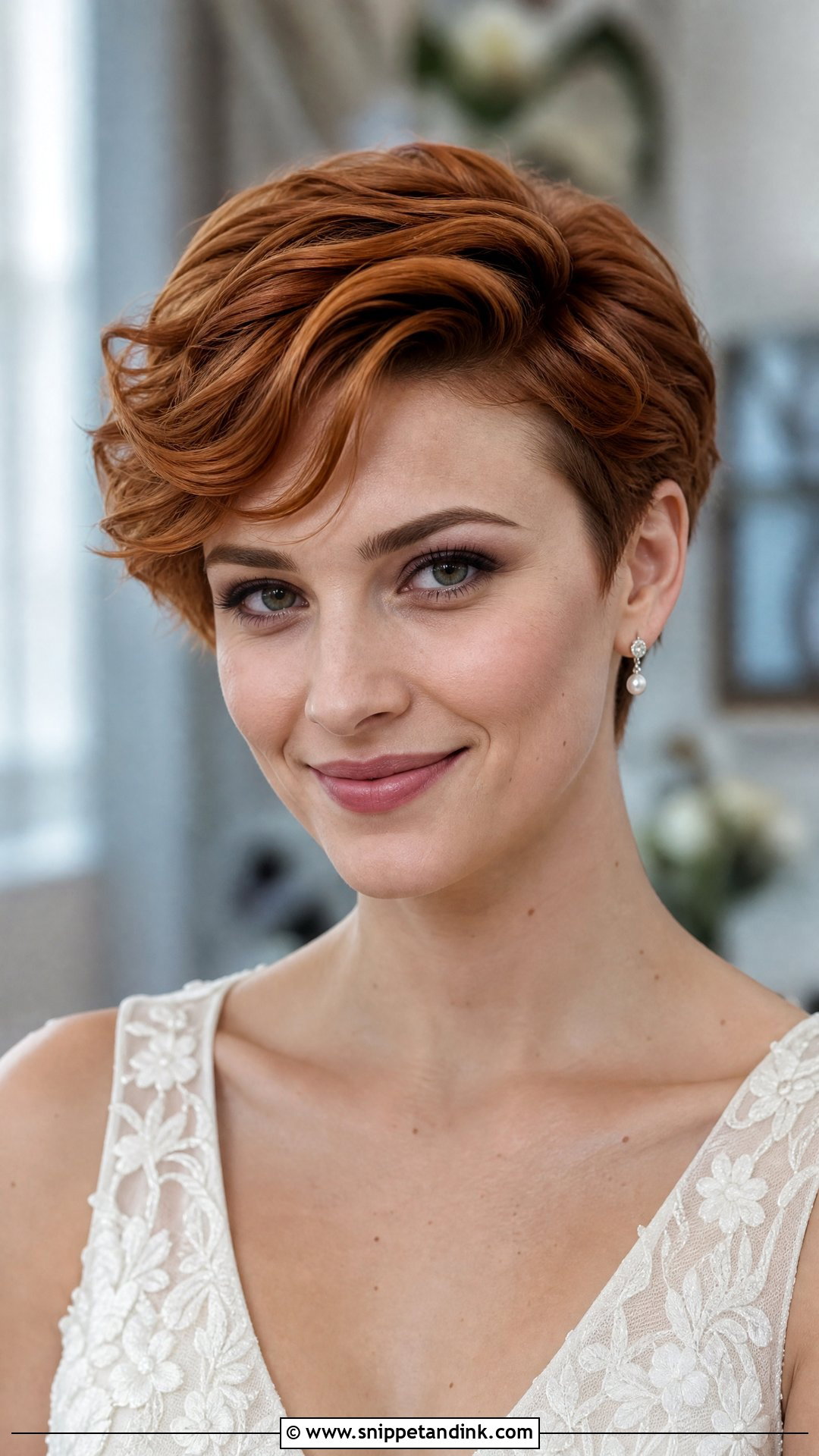 Short Wavy Pixie Wedding Hairstyle - Snippet and Ink - 20 Short Hair Open Hairstyles for Wedding