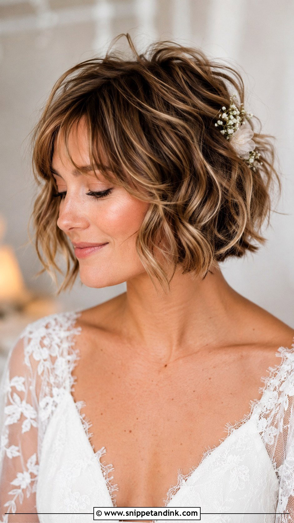 Short Wavy Shag Wedding Hair - Snippet and Ink - 15 Short Wavy Hairstyles for Wedding