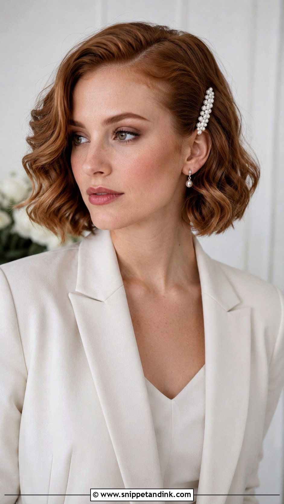 Short Wavy Wedding Hairstyle - Snippet and Ink - 15 Wedding Hairstyles for Wavy Hair