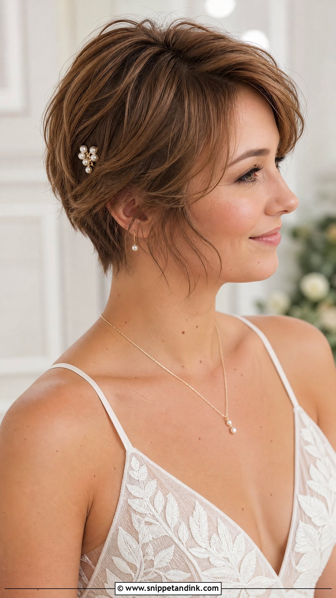 Short Wedding Hair Down With A Bixie Cut - Snippet and Ink - 20 Short Wedding Hair Down Ideas
