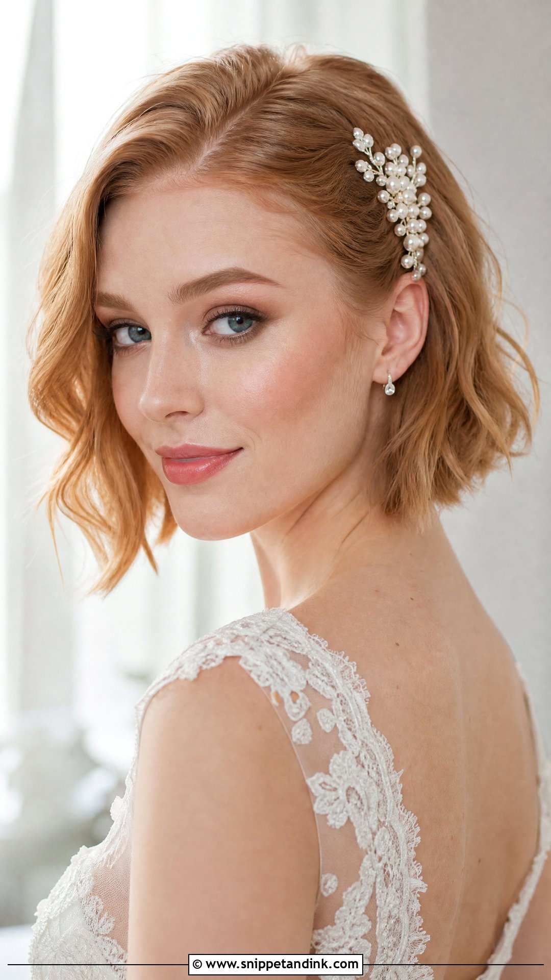 Short Wedding Hair Down With A Hair Comb - Snippet and Ink - 20 Short Wedding Hair Down Ideas