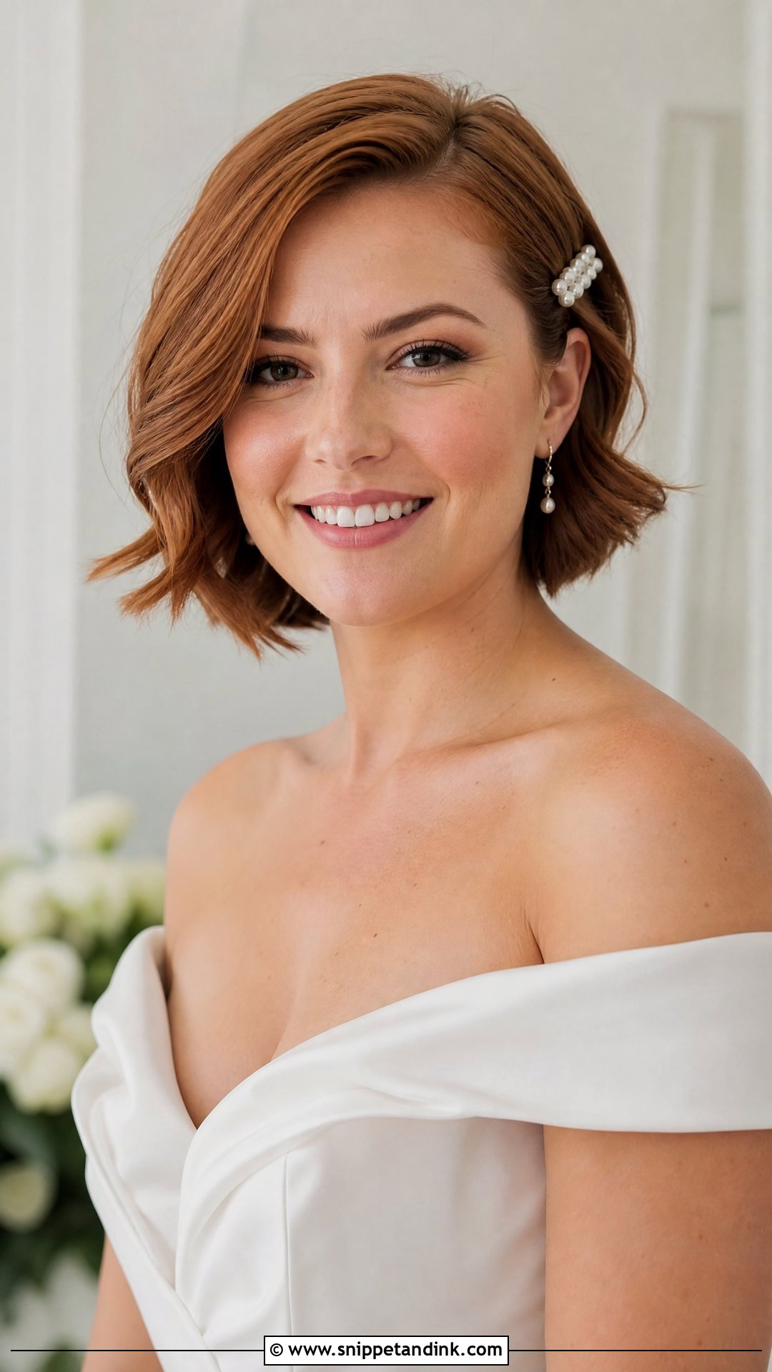Short Wedding Hair Down With A Side Part - Snippet and Ink - 20 Short Wedding Hair Down Ideas