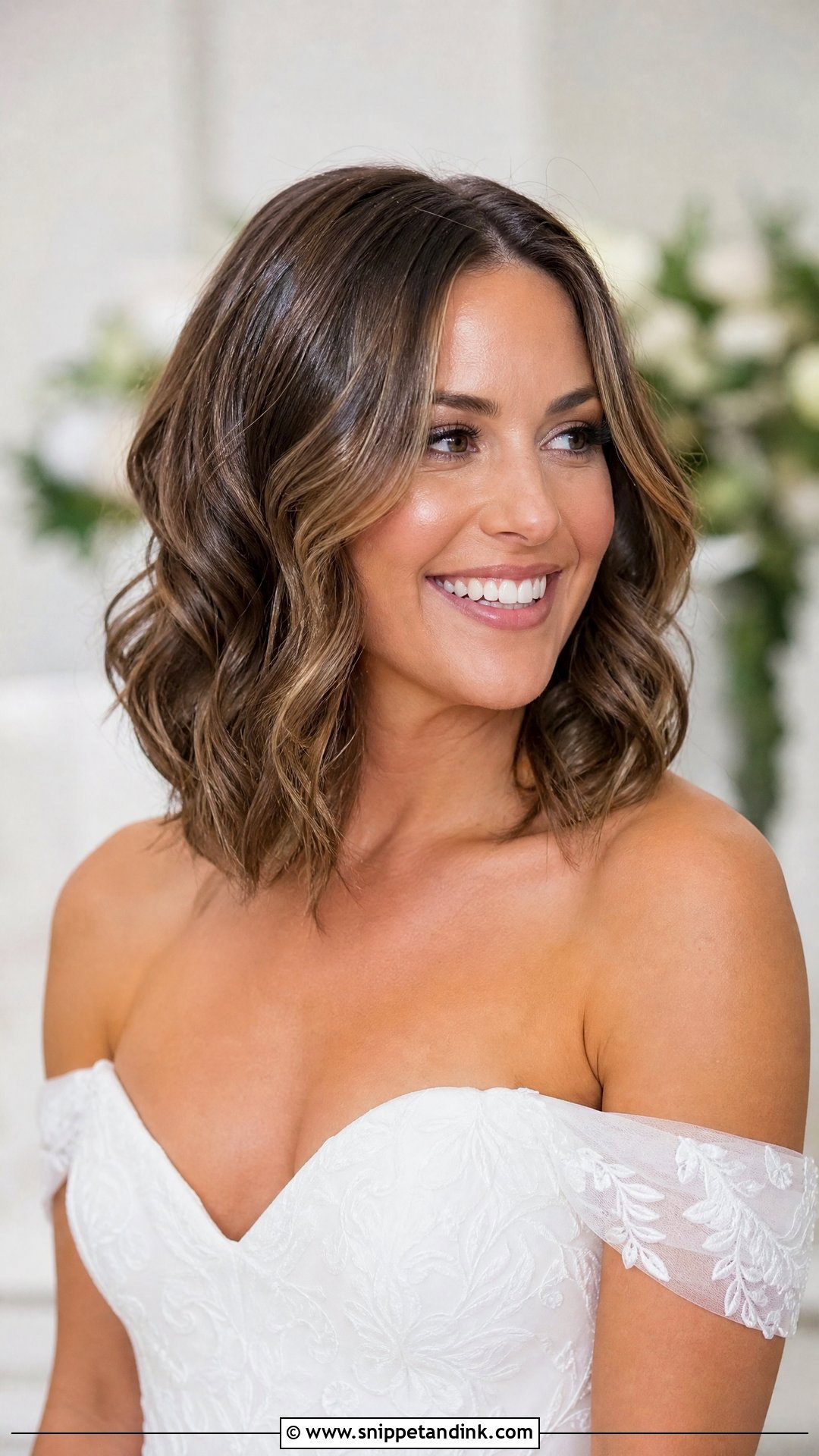 Short Wedding Hair Down With A Wavy Lob - Snippet and Ink - 20 Short Wedding Hair Down Ideas