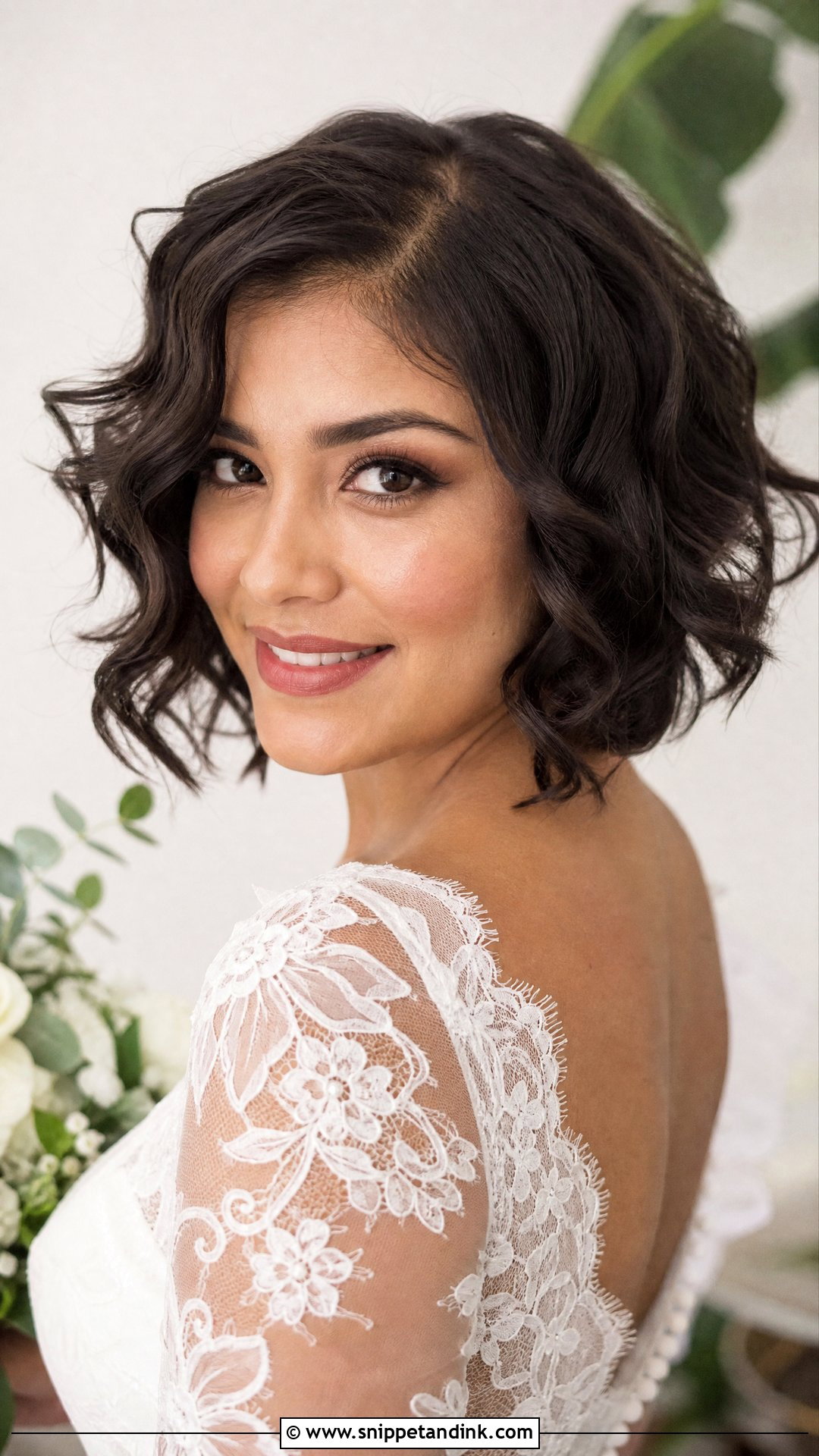 Short Wedding Hair Down With Loose Curls - Snippet and Ink - 20 Short Wedding Hair Down Ideas