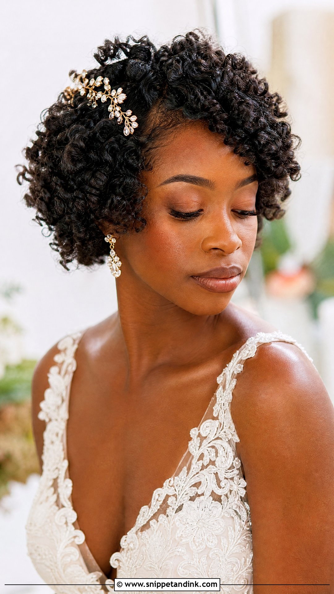 Short Wedding Hair Down With Natural Texture - Snippet and Ink - 20 Short Wedding Hair Down Ideas