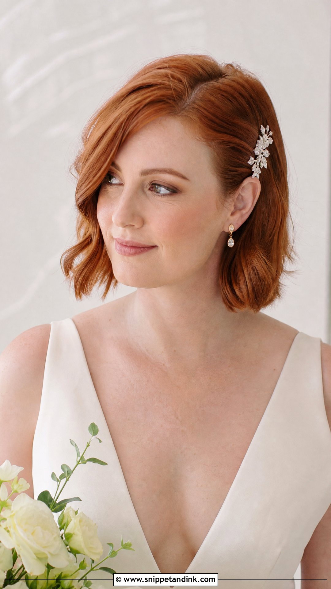 Short Wedding Hair Down - Snippet and Ink - 15 Classic Wedding Hair Down Ideas