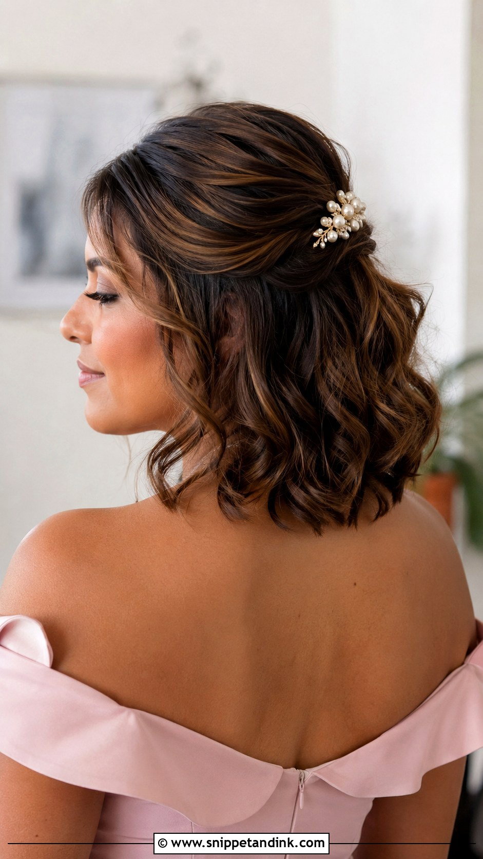 Short Wedding Hair Half Up - Snippet and Ink - 15 Short Hairstyle for Weddings