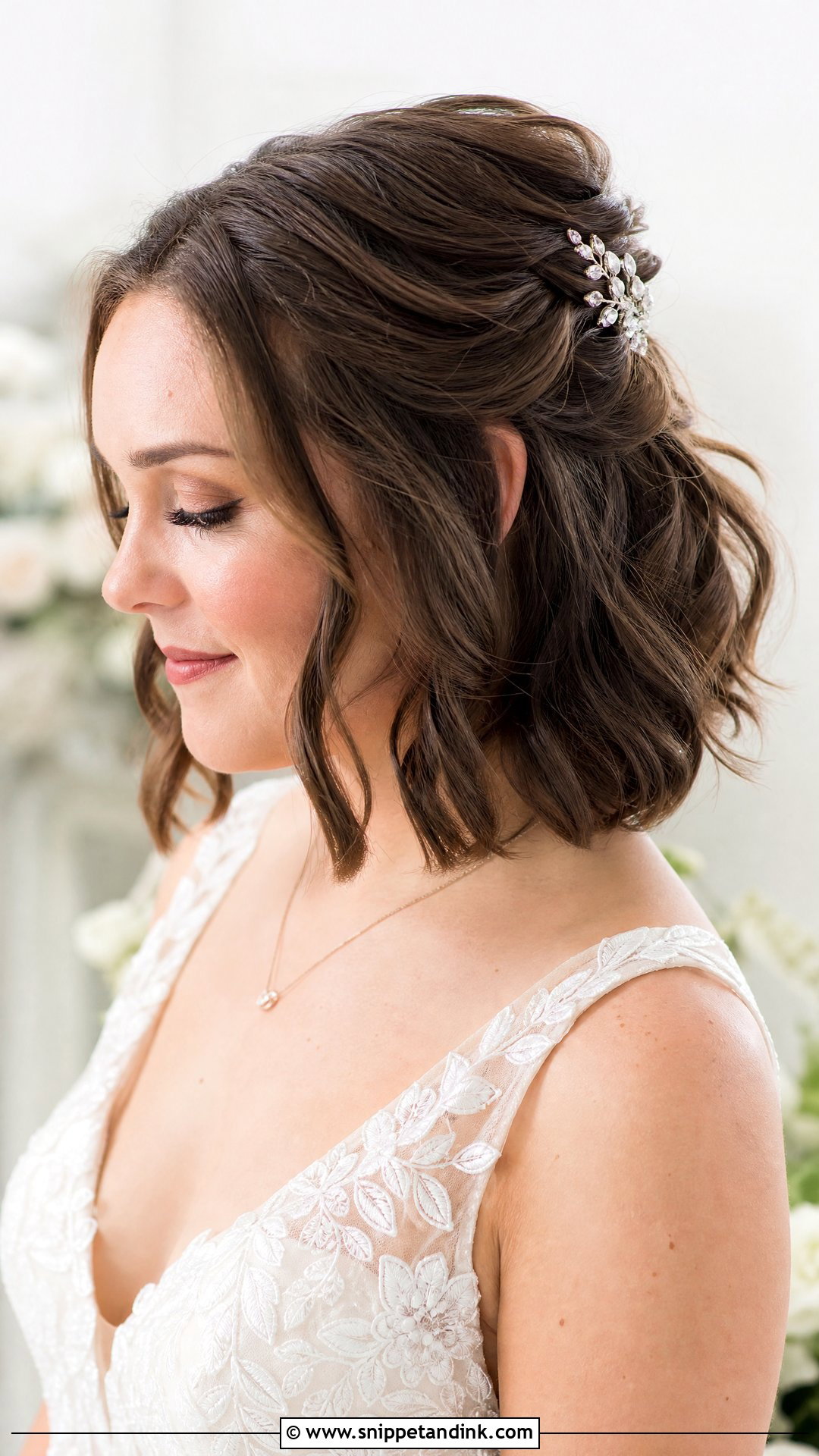 Short Wedding Hair Half Up - Snippet and Ink - 15 Easy Short Wedding Hairstyles