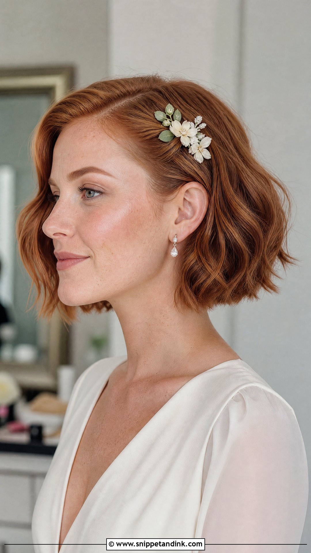 Short Wedding Hair With Flowers - Snippet and Ink - 15 Flowers for Hair Wedding Ideas