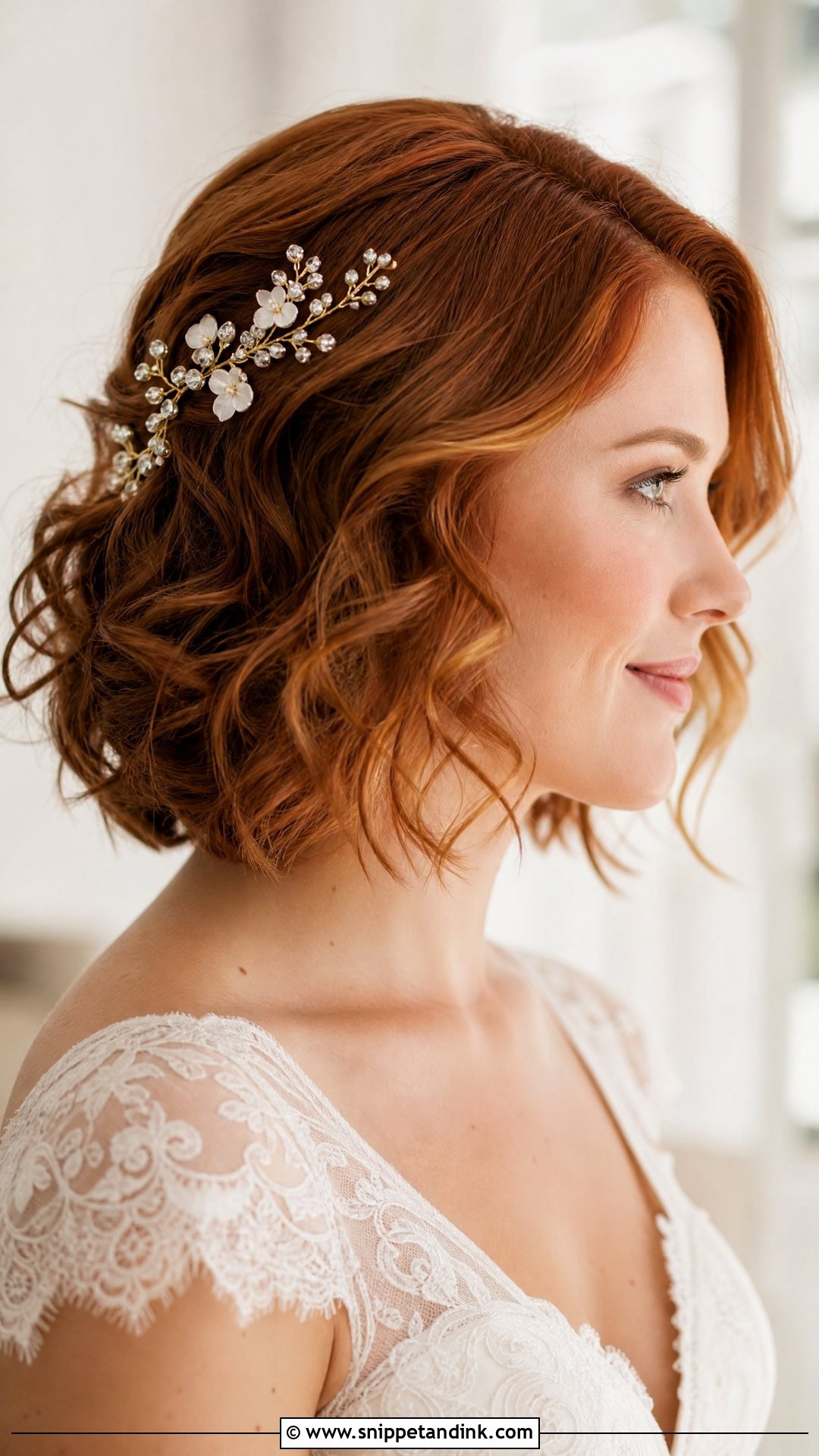Short Wedding Hair With Loose Curls - Snippet and Ink - 15 Easy Short Wedding Hairstyles
