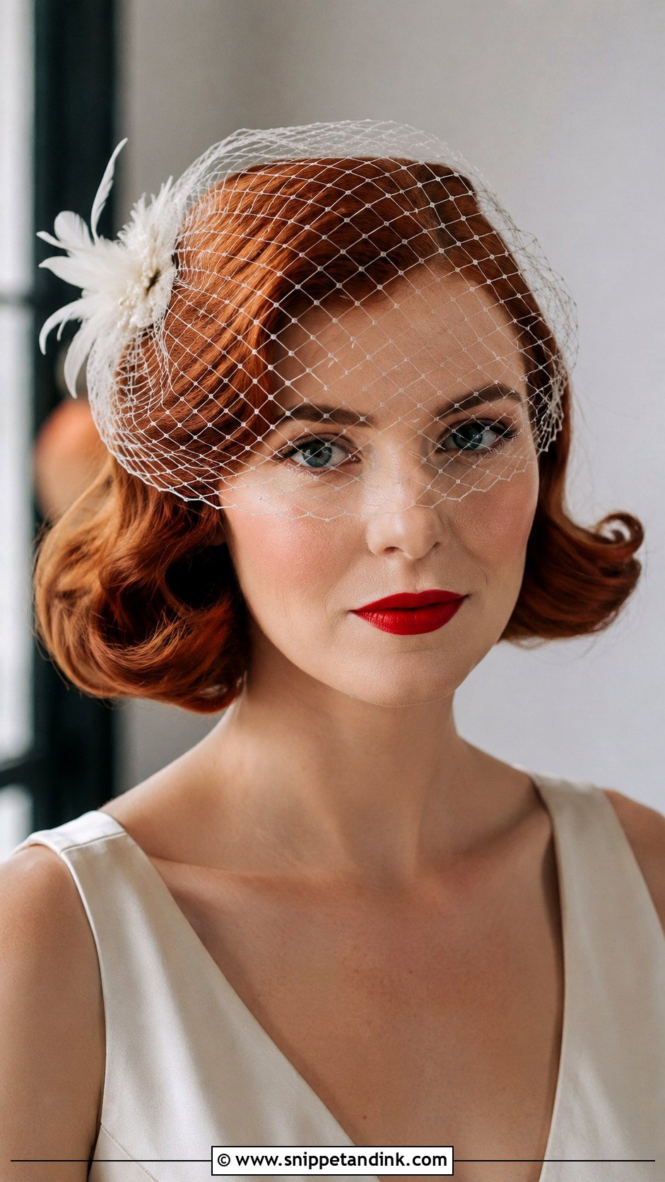Short Wedding Hairstyle With Birdcage Veil - Snippet and Ink - 20 Bridal Hair for Short Hair Ideas