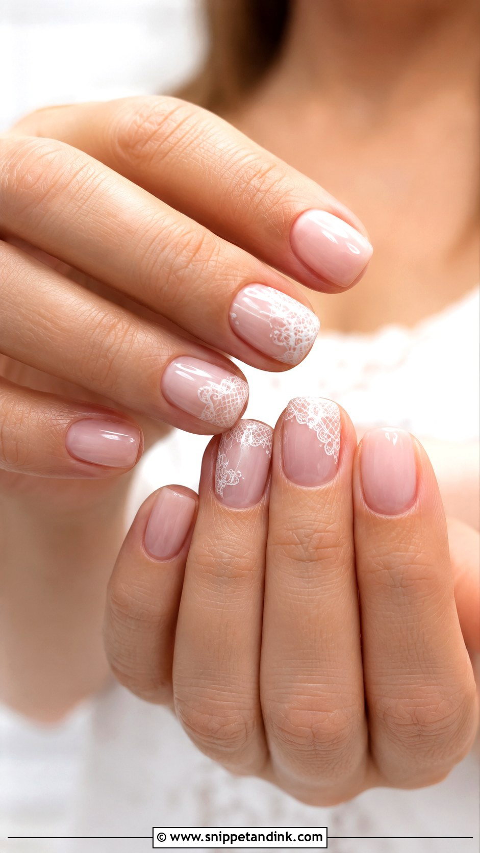 Short Wedding Lace Nails - Snippet and Ink - 20 Short Wedding Nails Brides