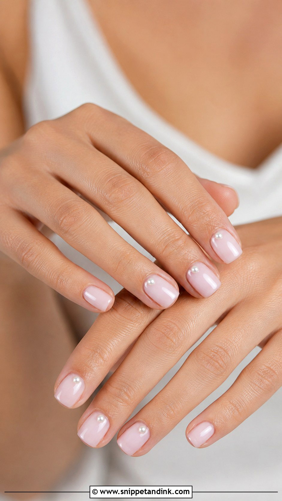 Short Wedding Nails With Pearls - Snippet and Ink - 20 Short Wedding Nails Brides