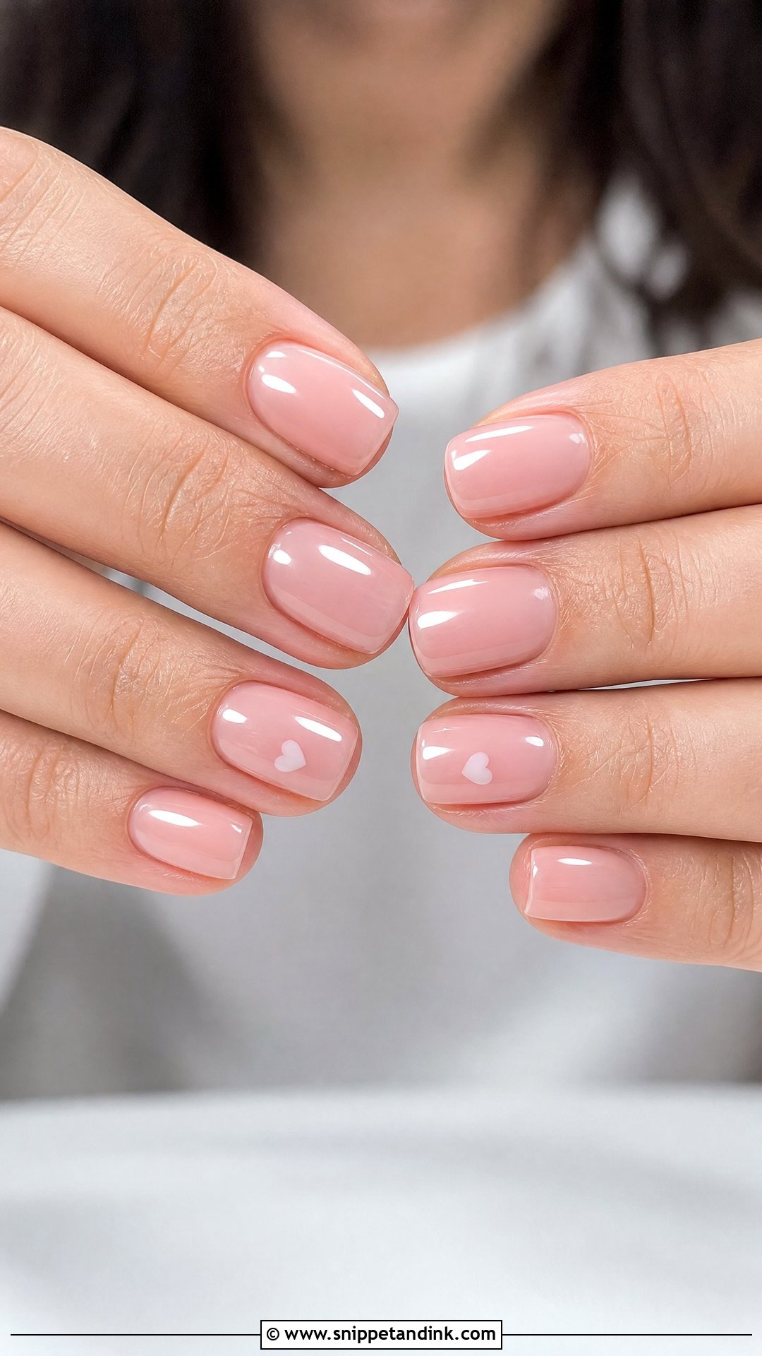 Short Wedding Nails With Tiny Hearts - Snippet and Ink - 25 Simple Wedding Nail Art Ideas