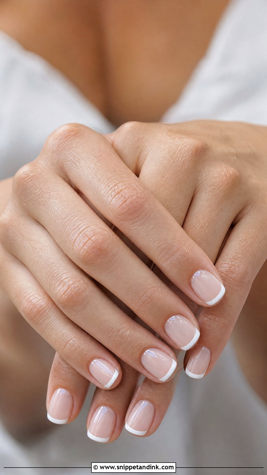 Short Wedding Nails With White Tips - Snippet and Ink - 25 Wedding Nail Art Designs