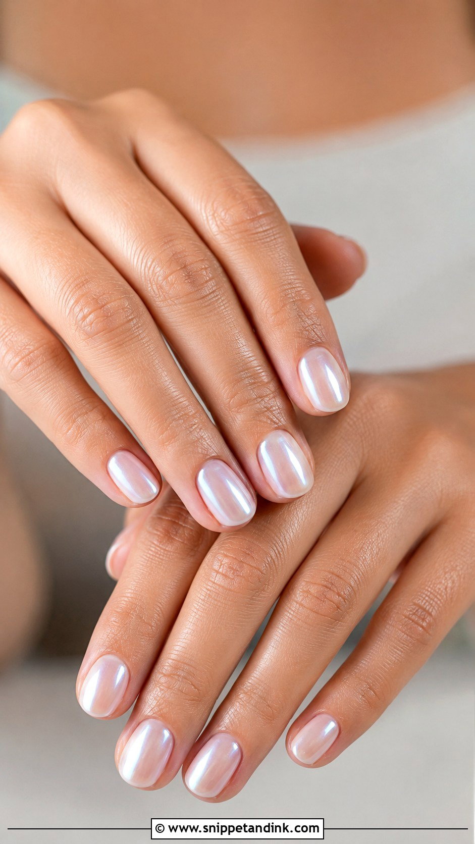 Short Wedding Pearl Chrome Nails - Snippet and Ink - 20 Short Wedding Nails Brides