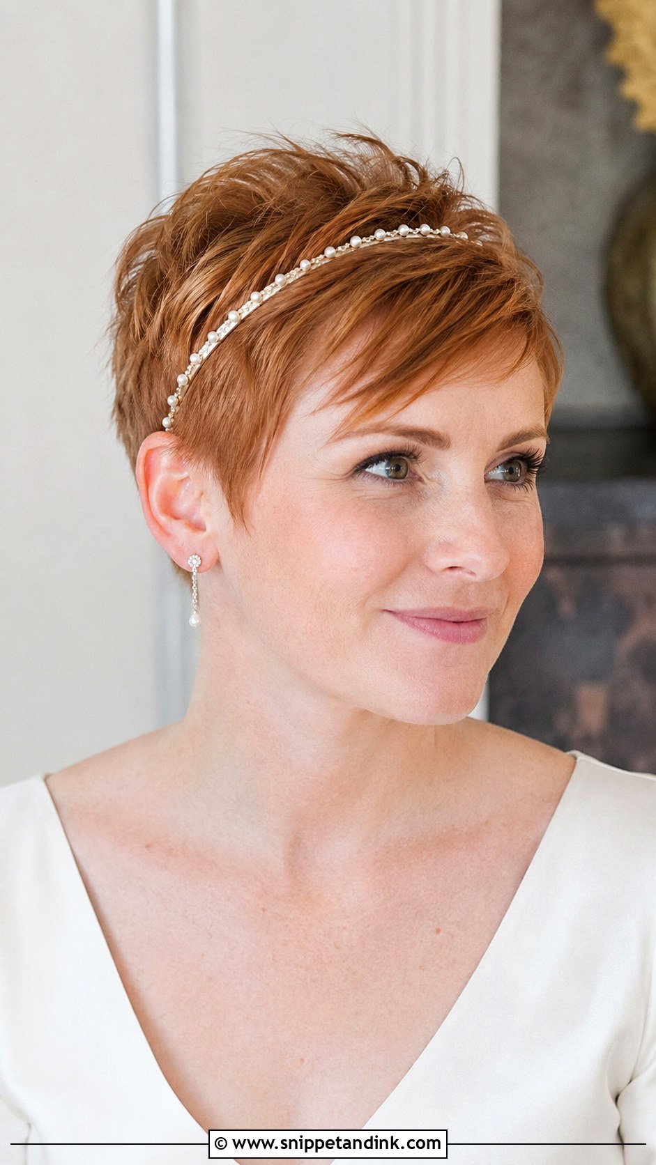 Short Wedding Pixie With Headband - Snippet and Ink - 15 Short Hairstyle for Weddings