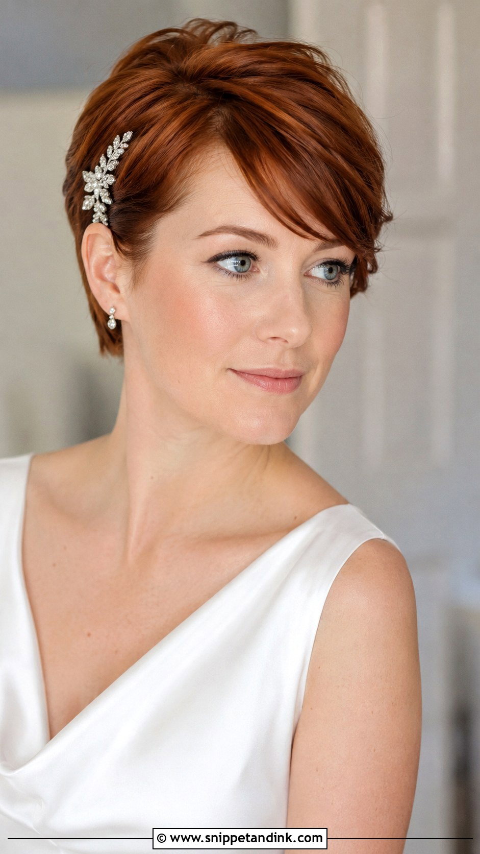 Short Wedding Pixie With Side Part - Snippet and Ink - 15 Short Hairstyle for Weddings