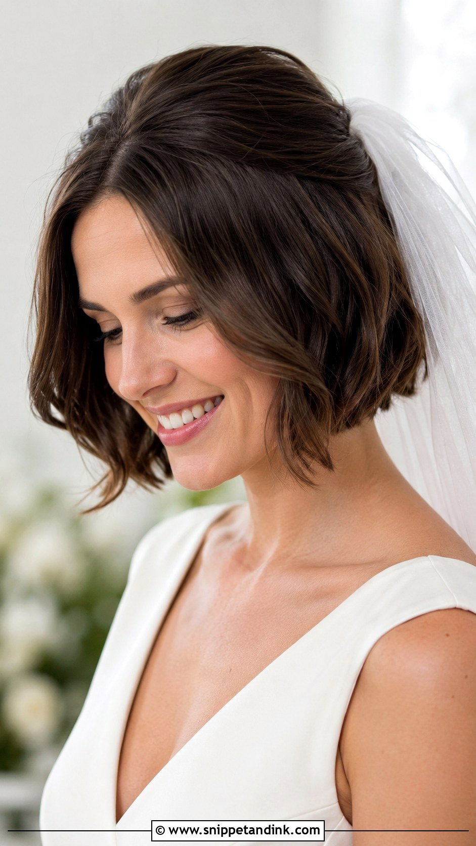 Short Wet Look Wedding Hair - Snippet and Ink - 15 Short Hair Styling Wedding Ideas