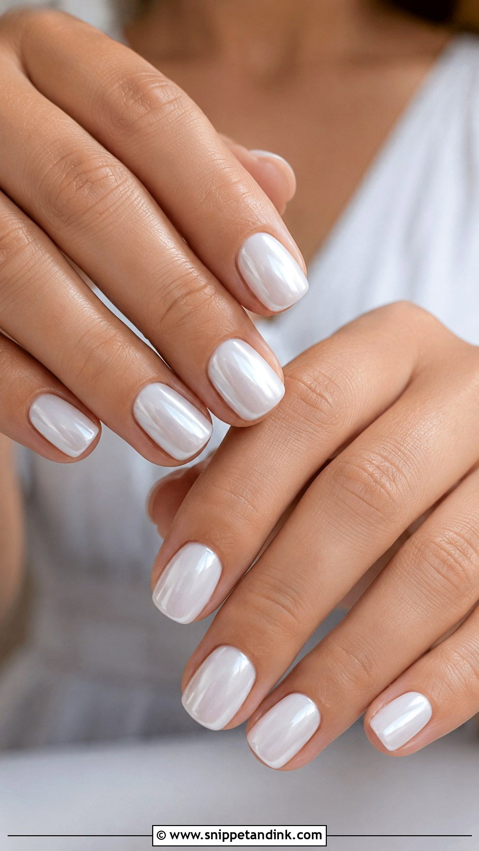 Short White Chrome Wedding Nails - Snippet and Ink - 20 Short Simple Wedding Nails for Bride