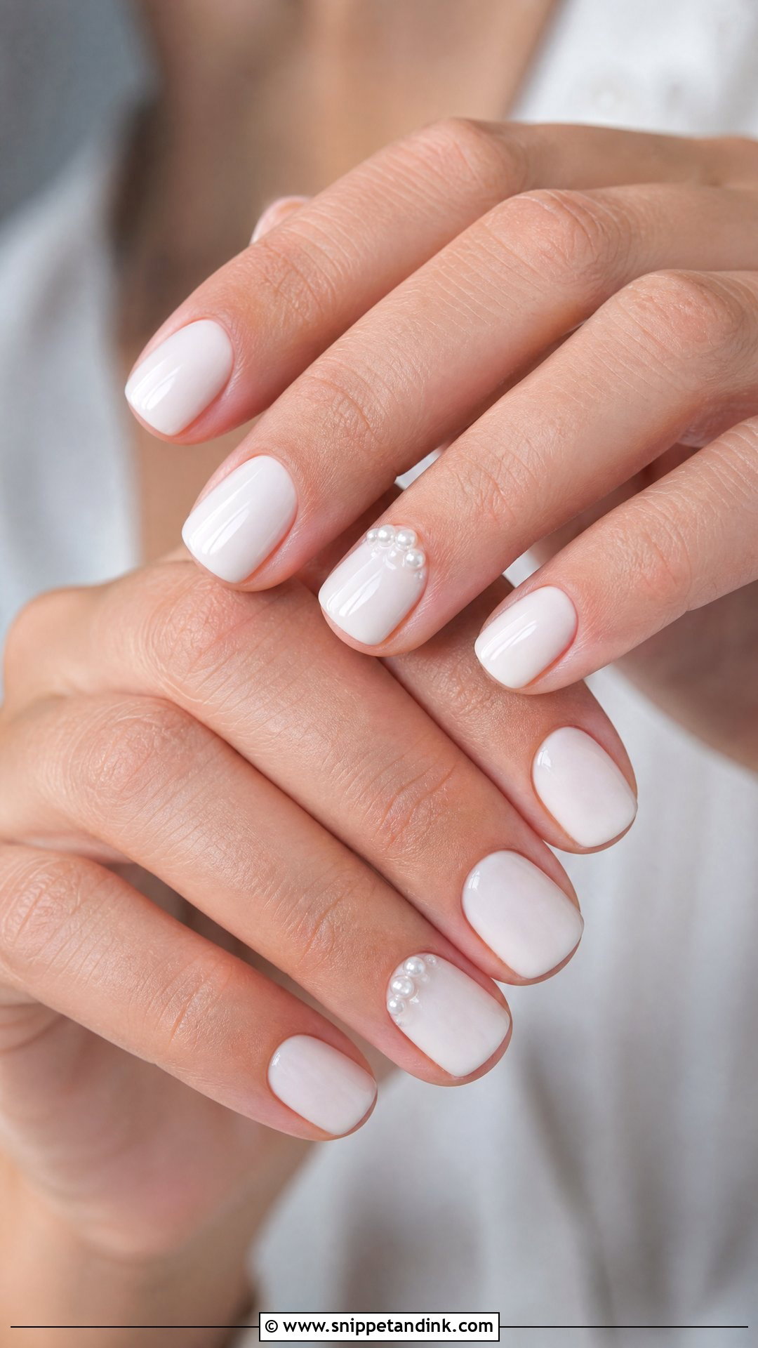 Short White Wedding Nails - Snippet and Ink - 25 Elegant White Wedding Nail Art Ideas