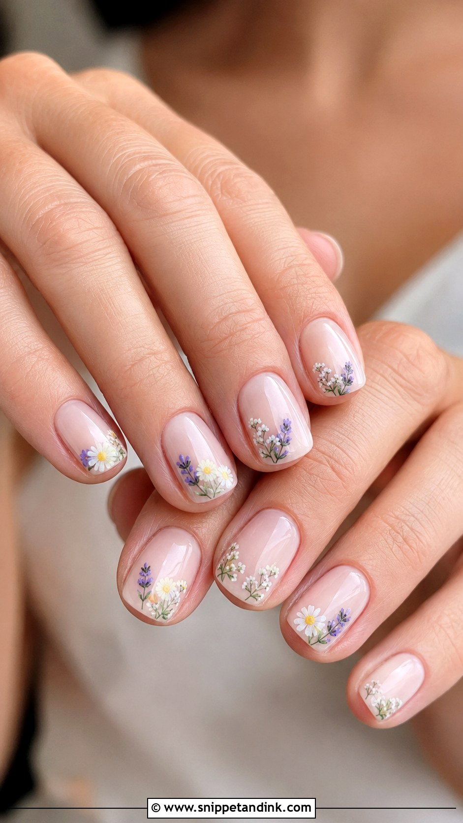 Short Wildflower Wedding Nails - Snippet and Ink - 20 Wildflower Wedding Nails
