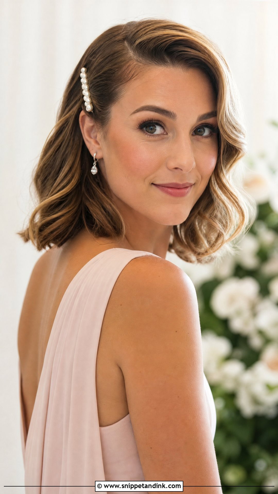 Shoulder Length Bob Wedding Hairstyle - Snippet and Ink - 15 Easy Hairstyles for Medium Hair for Wedding