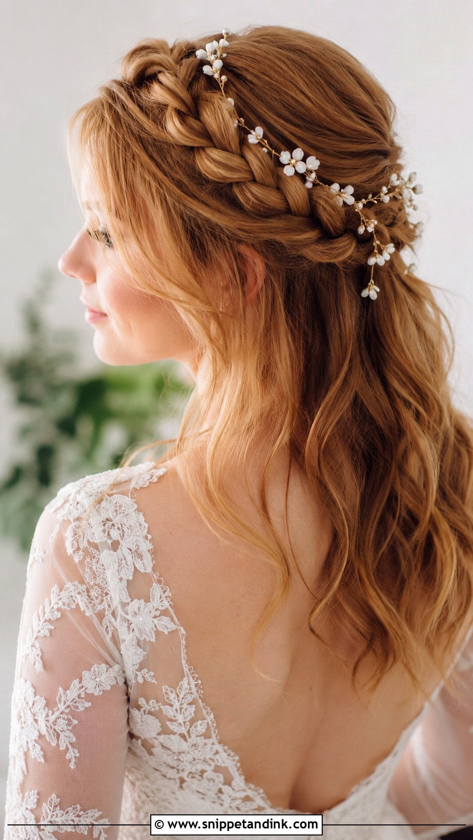 Shoulder Length Braided Crown Wedding Hairstyle - Snippet and Ink - 15 Shoulder Length Hairstyle for Wedding Ideas