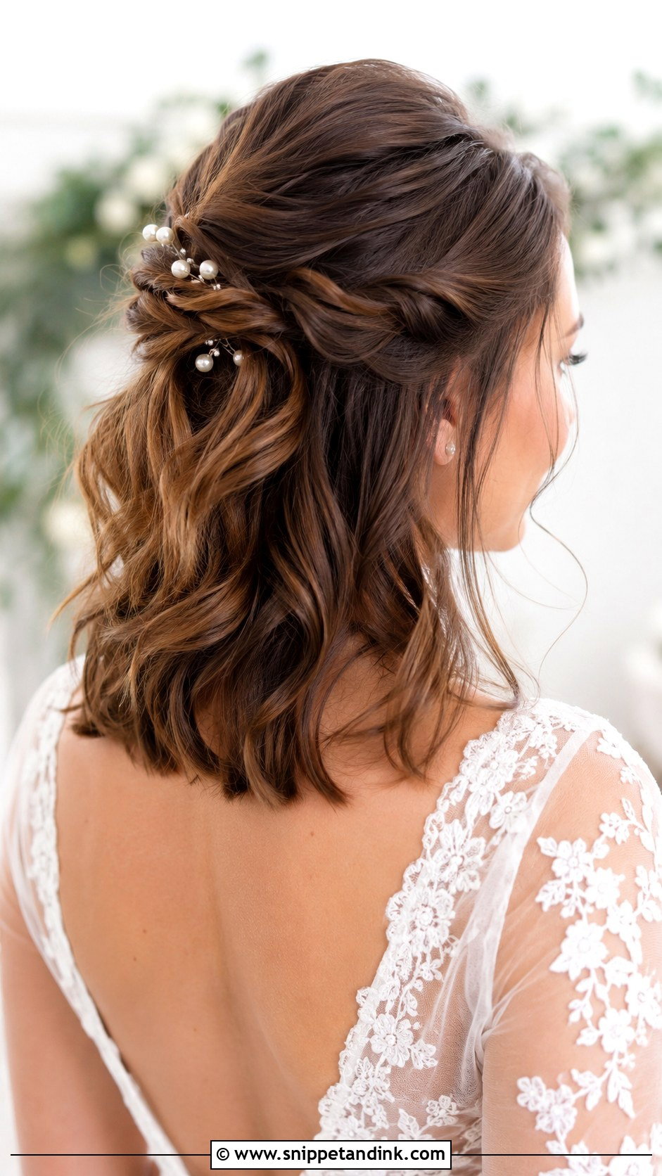 Shoulder Length Bridal Curls - Snippet and Ink - 15 Shoulder Length Hair Bride Ideas