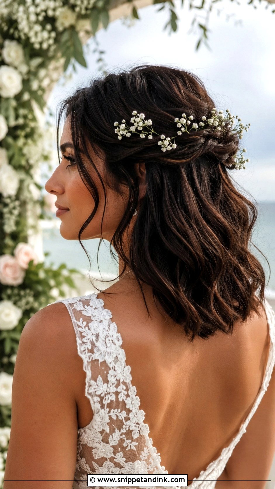 Shoulder Length Bridal Hair With Flowers - Snippet and Ink - 15 Shoulder Length Bride Hairstyles