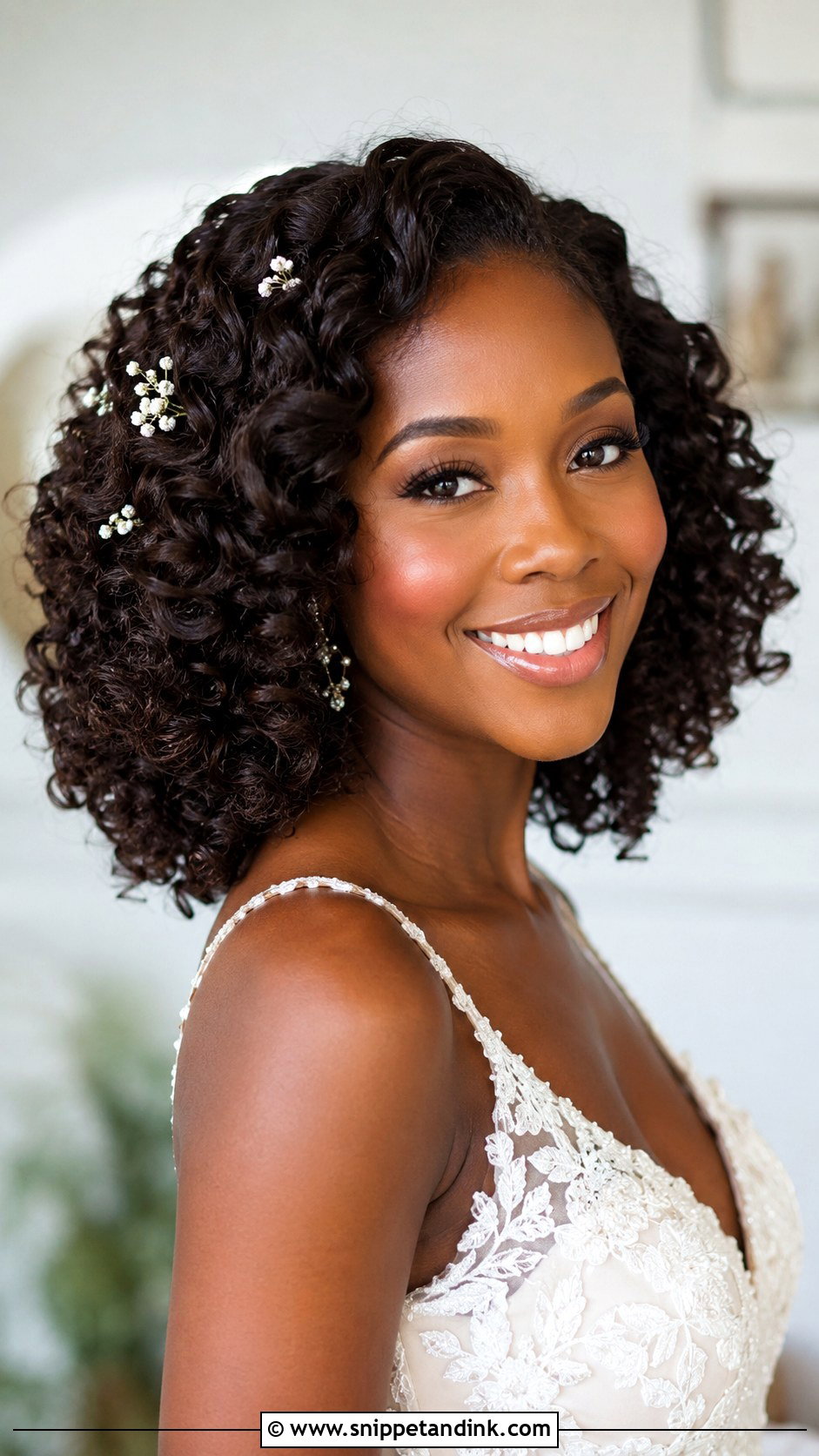 Shoulder Length Bridal Hair With Tiara - Snippet and Ink - 15 Shoulder Length Hair Bride Ideas