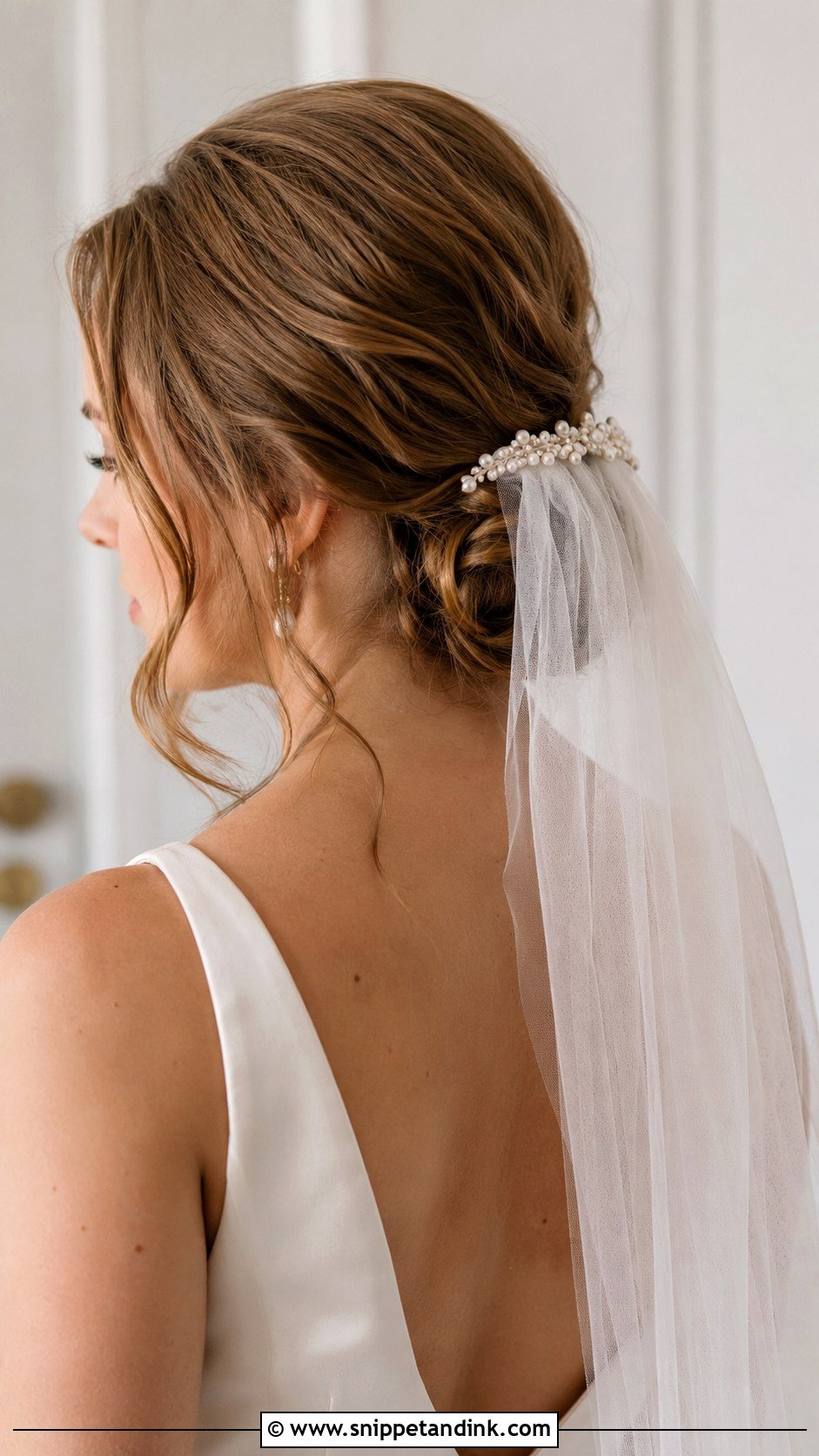 Shoulder Length Bridal Hair With Veil - Snippet and Ink - 15 Shoulder Length Hair Bride Ideas