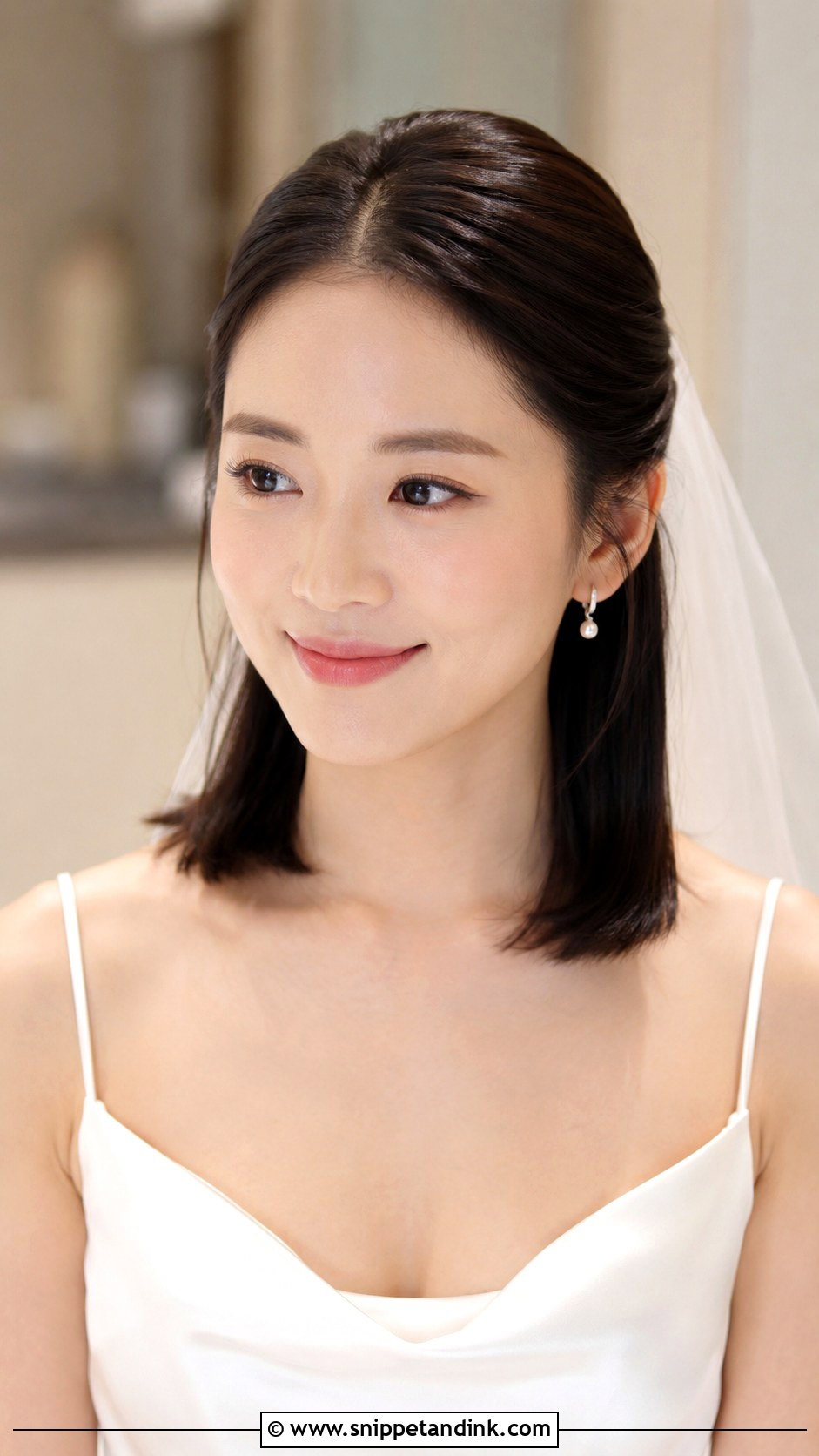 Shoulder Length Bridal Half Up Half Down Curly Hair - Snippet and Ink - 15 Shoulder Length Bridal Half-Up Half-Down Hair Ideas