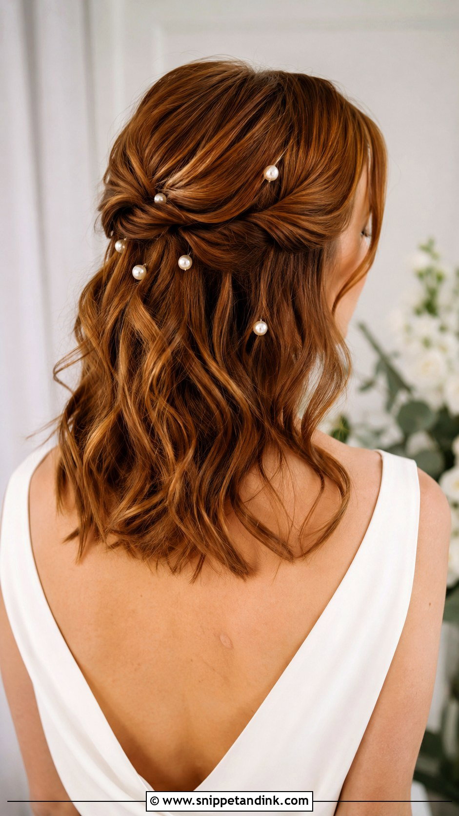 Shoulder Length Bridal Side Part - Snippet and Ink - 15 Shoulder Length Hair Bride Ideas