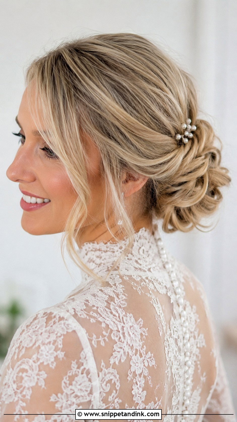 Shoulder Length Bridal Updo - Snippet and Ink - 15 Shoulder Length Hair Bride Ideas