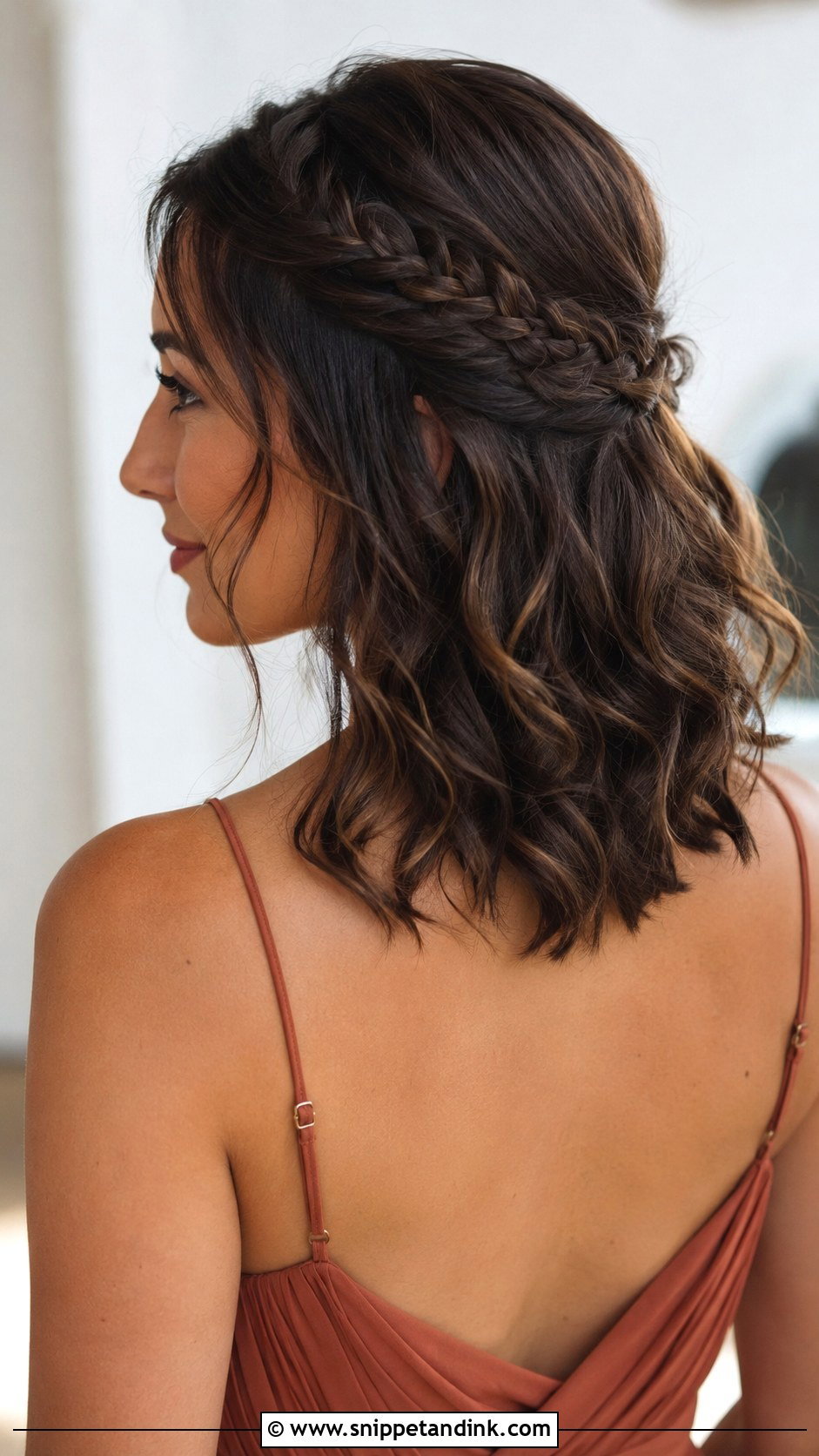 Shoulder Length Bridesmaid Braided Half Up Hair - Snippet and Ink - 25 Bridesmaid Hairstyles Shoulder Length