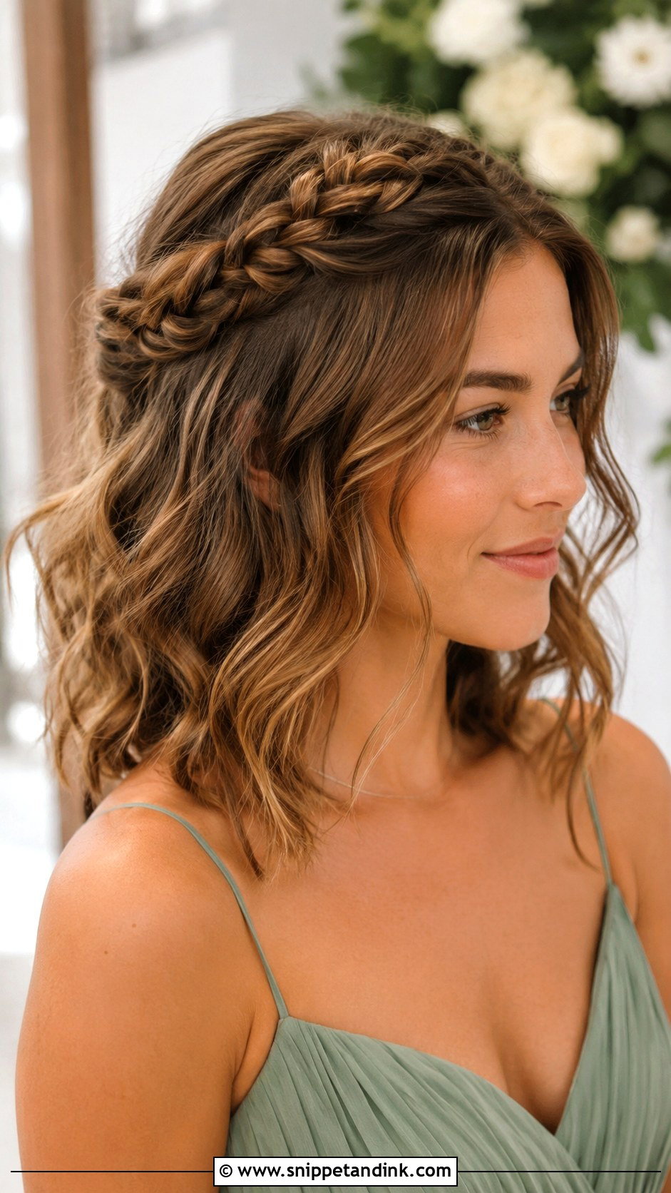 Shoulder Length Bridesmaid Crown Braid - Snippet and Ink - 25 Bridesmaid Hairstyles Shoulder Length