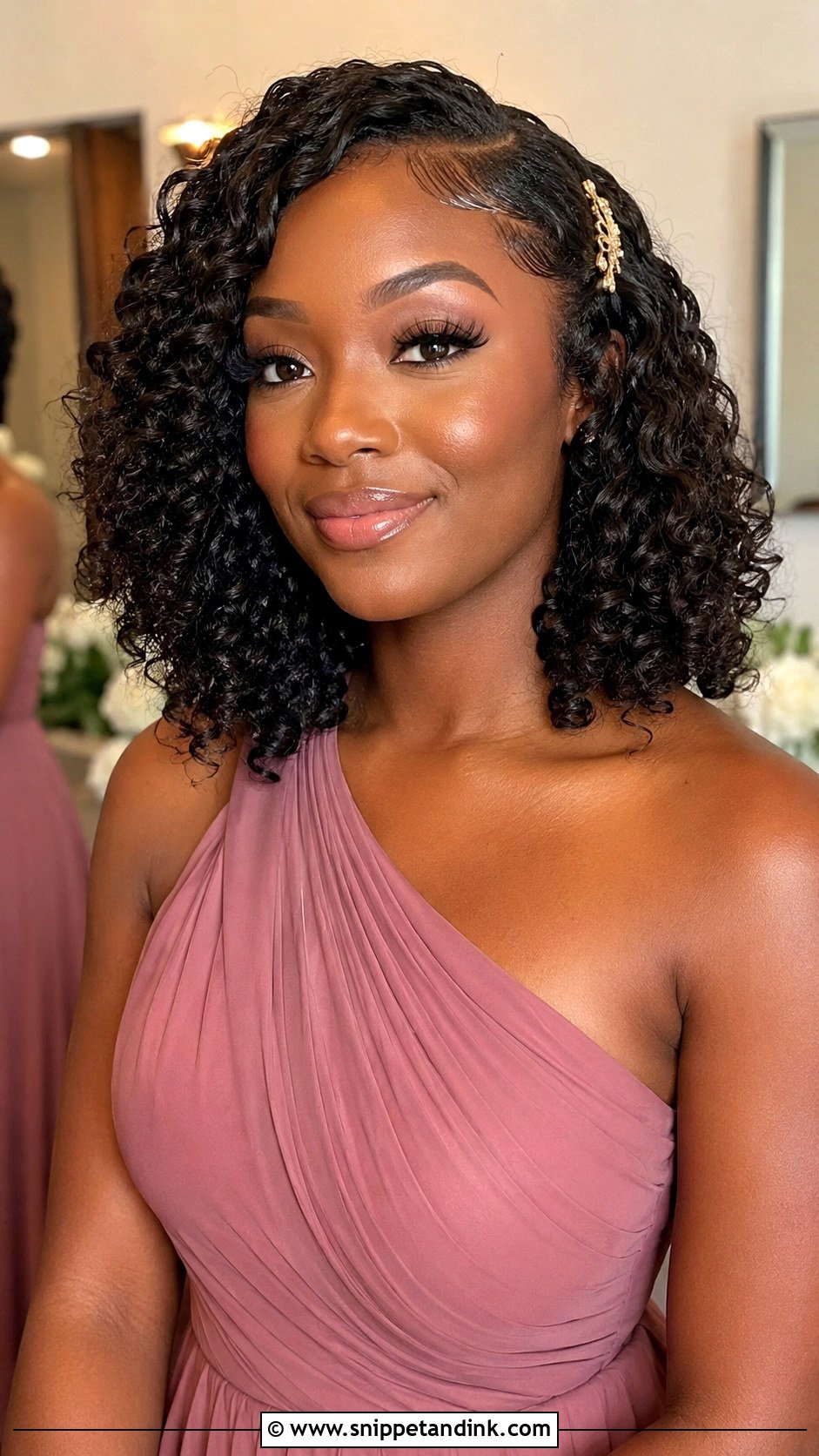 Shoulder Length Bridesmaid Curly Hair - Snippet and Ink - 20 Short Hair Wedding Styles Bridesmaid Shoulder Length