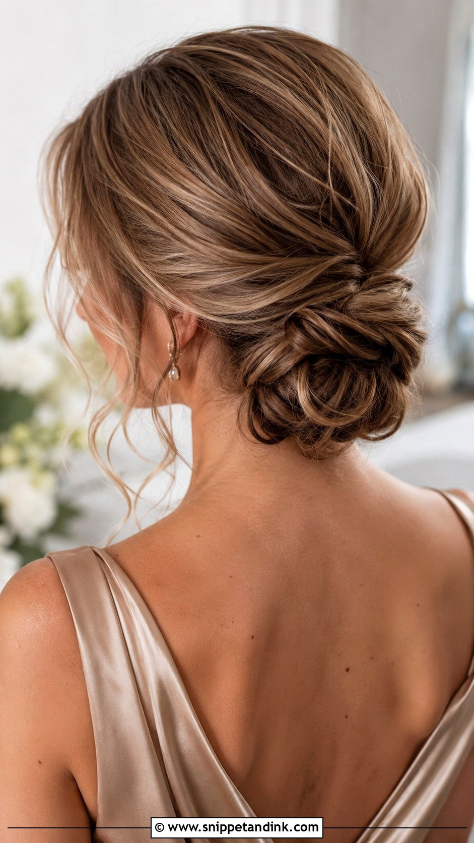 Shoulder Length Bridesmaid Hair Low Bun - Snippet and Ink - 25 Shoulder Length Bridesmaid Hair Ideas