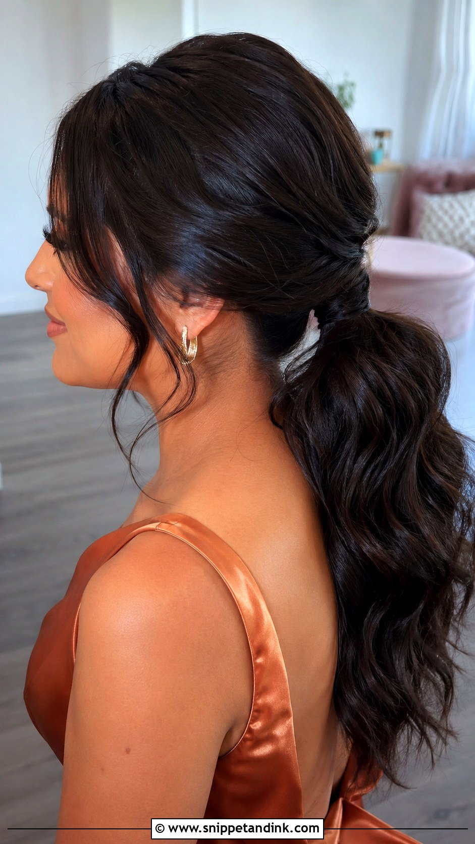 Shoulder Length Bridesmaid Hair Low Ponytail - Snippet and Ink - 25 Shoulder Length Bridesmaid Hair Ideas