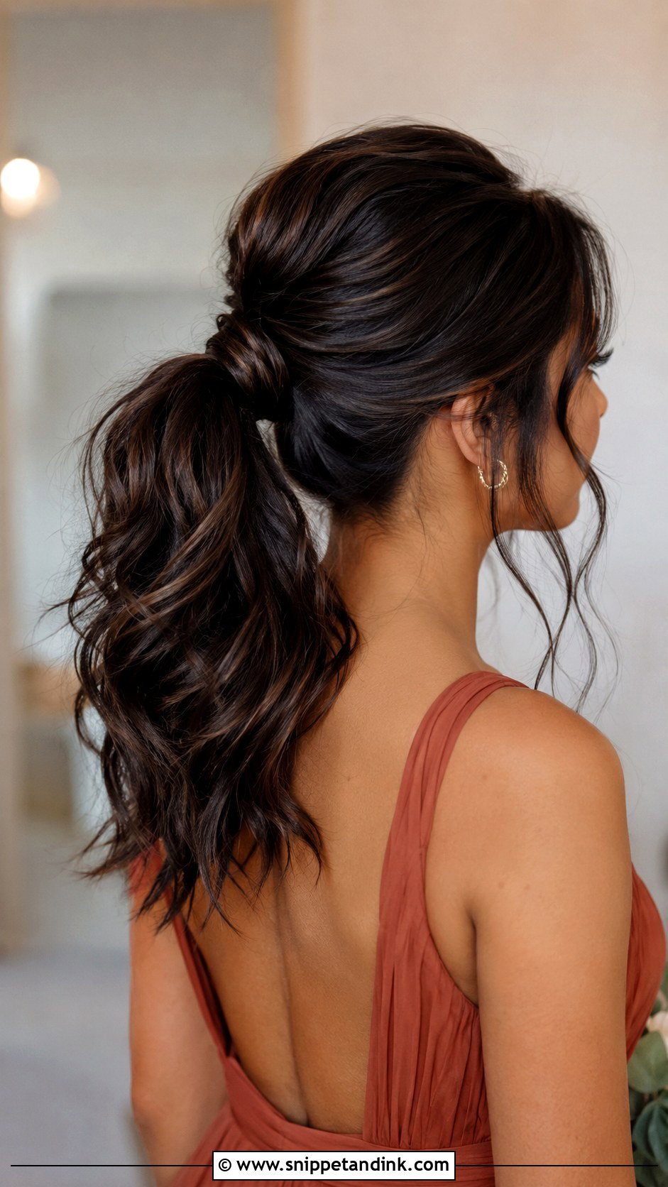 Shoulder Length Bridesmaid Hair Textured Ponytail - Snippet and Ink - 25 Shoulder Length Bridesmaid Hair Ideas