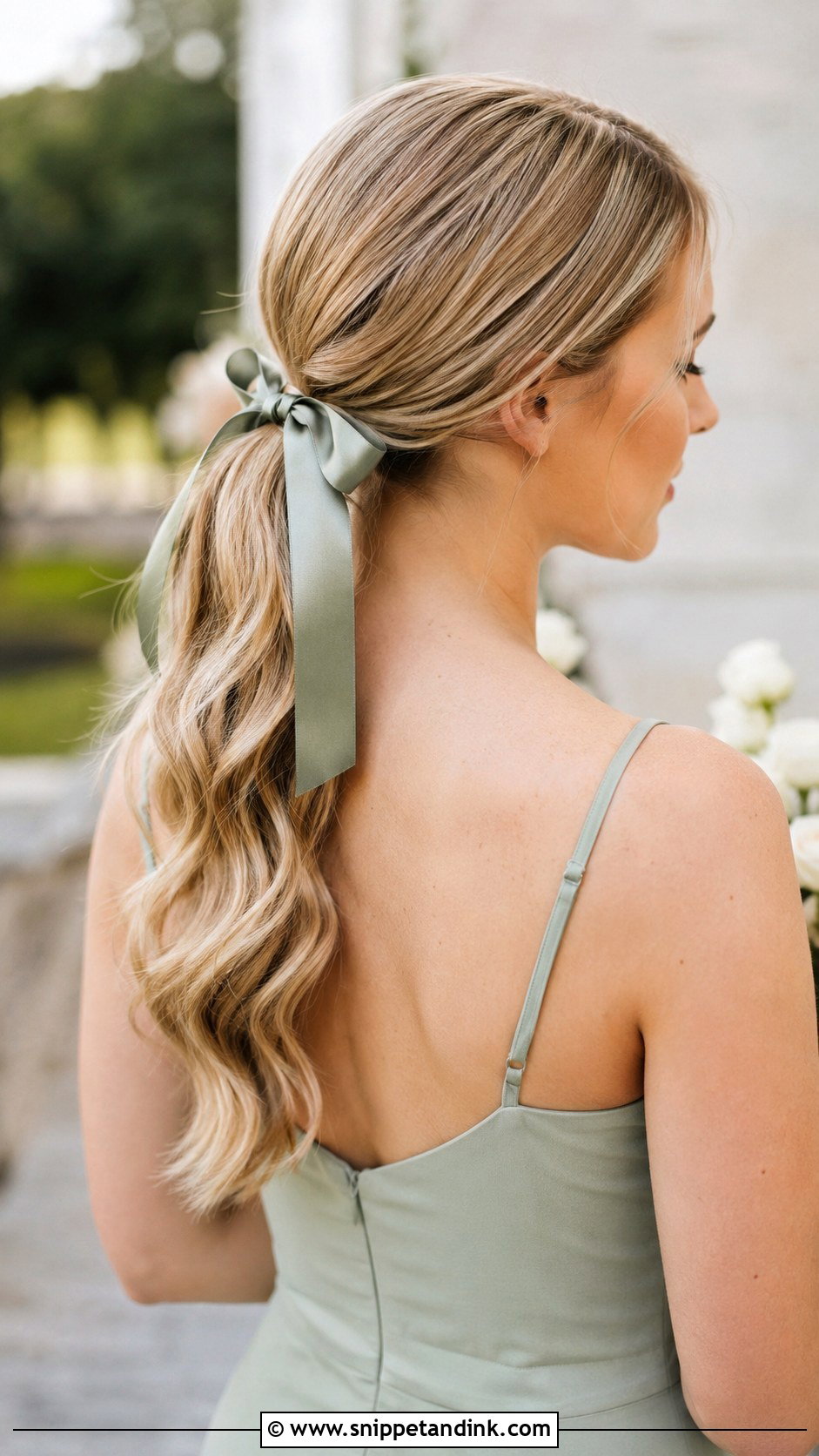 Shoulder Length Bridesmaid Hair With Ribbon - Snippet and Ink - 25 Shoulder Length Bridesmaid Hair Ideas